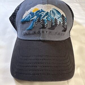 Men's The North Face EMB Embroidered Green Blue Trucker Hat Cap